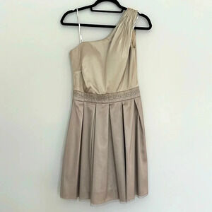 NWT David's Bridal Champagne One Shoulder‎ Party Dress Sz 4